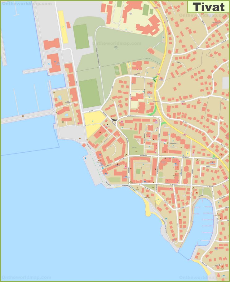 Tivat city center map
