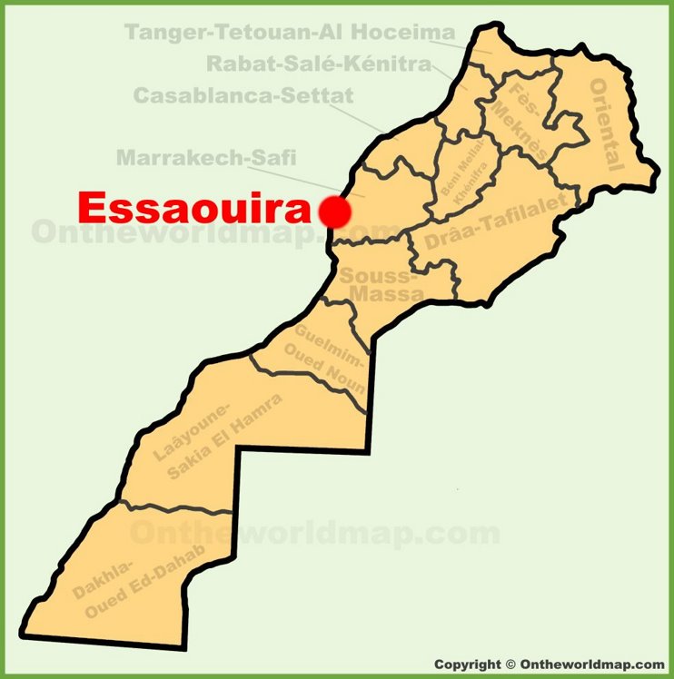Essaouira location on the Morocco map