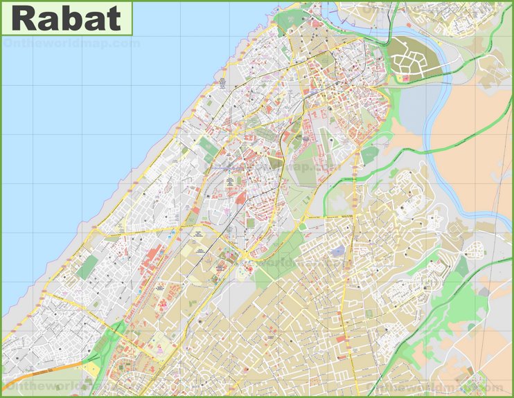 Detailed map of Rabat