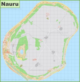 Large detailed map of Nauru