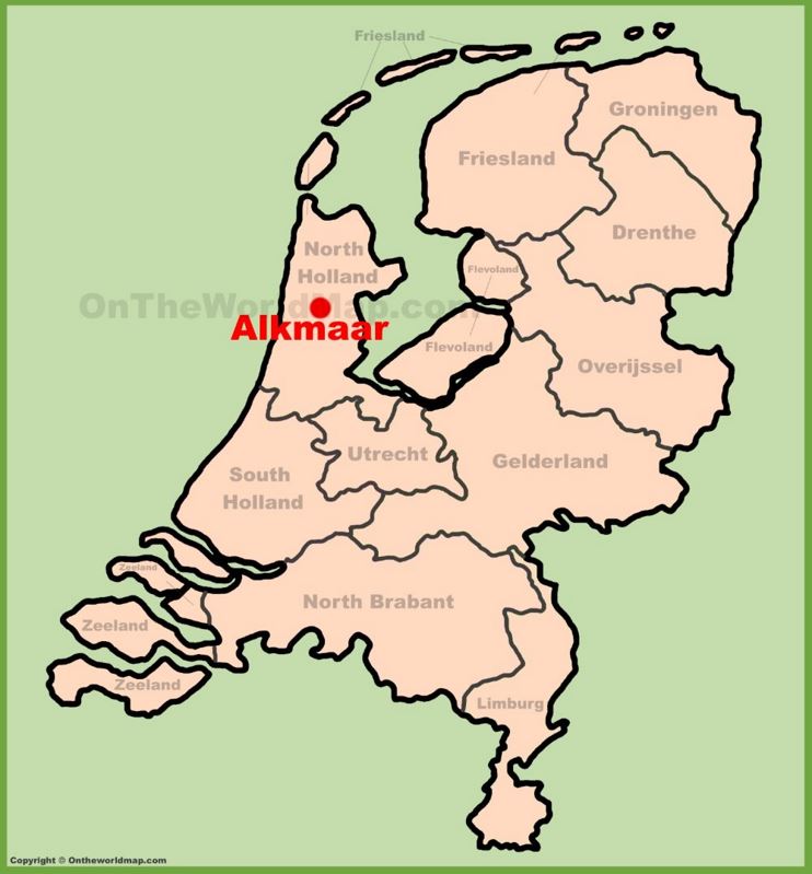 Alkmaar location on the Netherlands map