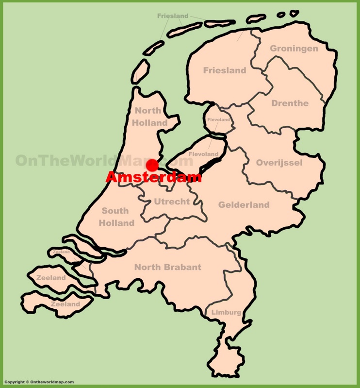 Amsterdam location on the Netherlands map