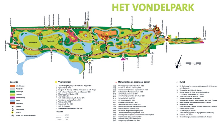 Vondelpark map