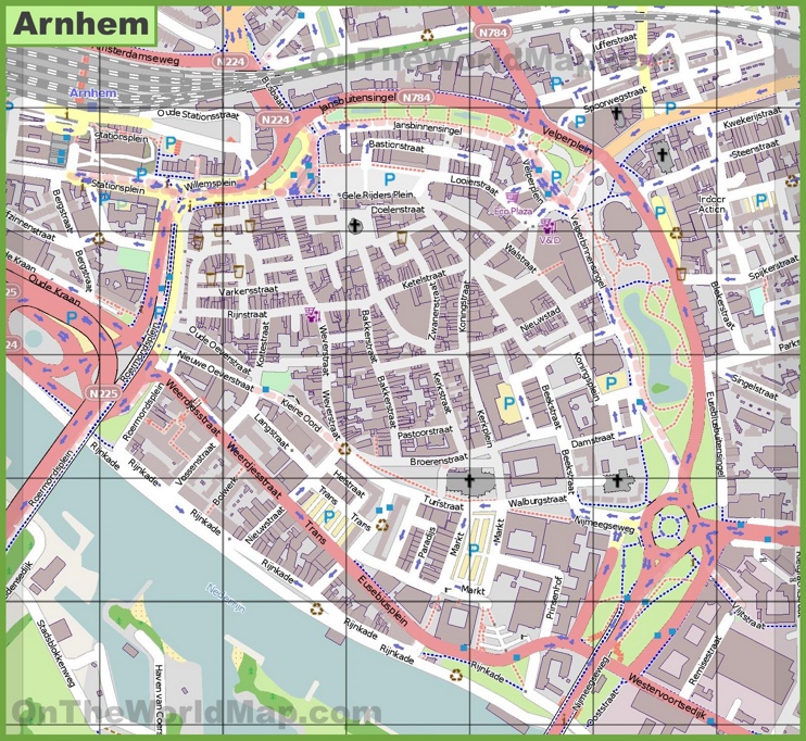 Arnhem city center map