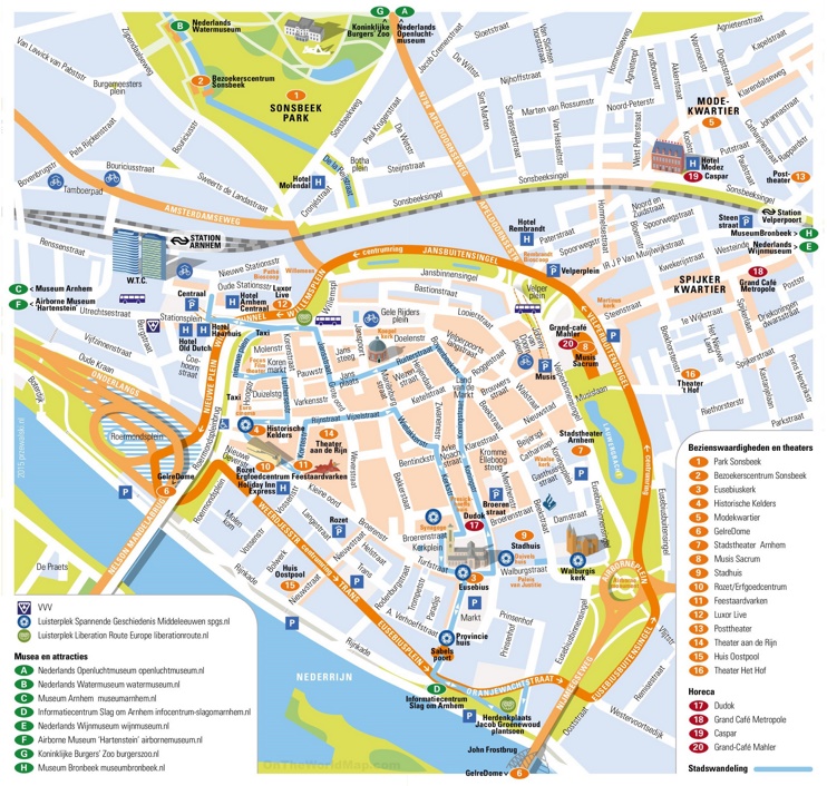 Arnhem tourist map