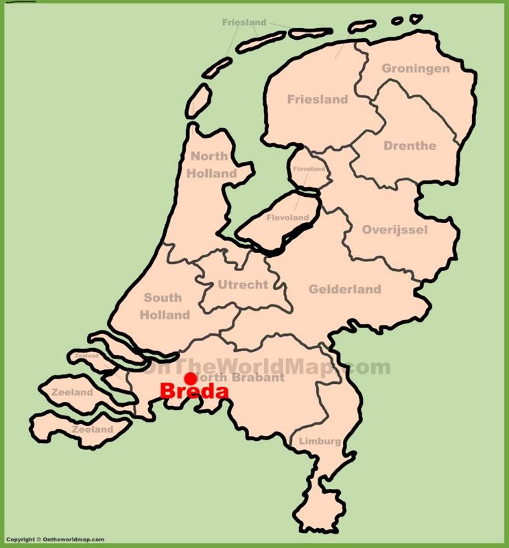 Breda location on the Netherlands map