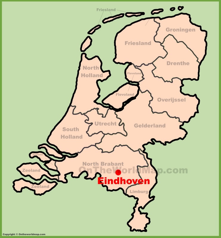 Eindhoven location on the Netherlands map