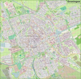 Large detailed map of Groningen