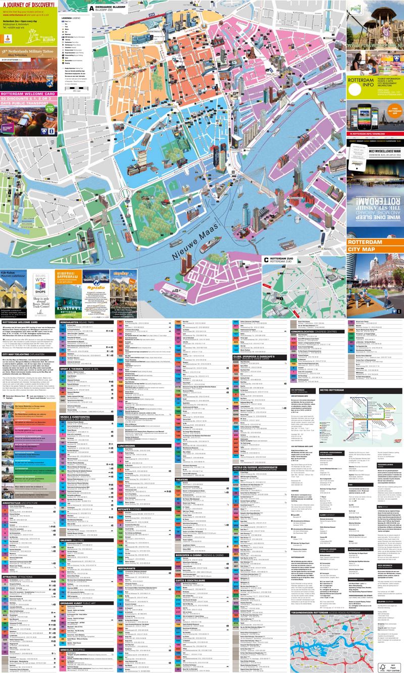 Rotterdam hotels and sightseeings map