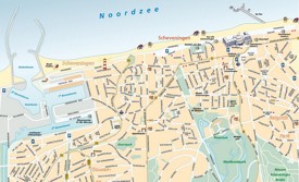 Large detailed tourist map of Scheveningen