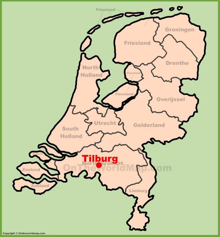 Tilburg location on the Netherlands map