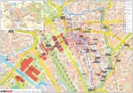 Large detailed tourist map of Utrecht