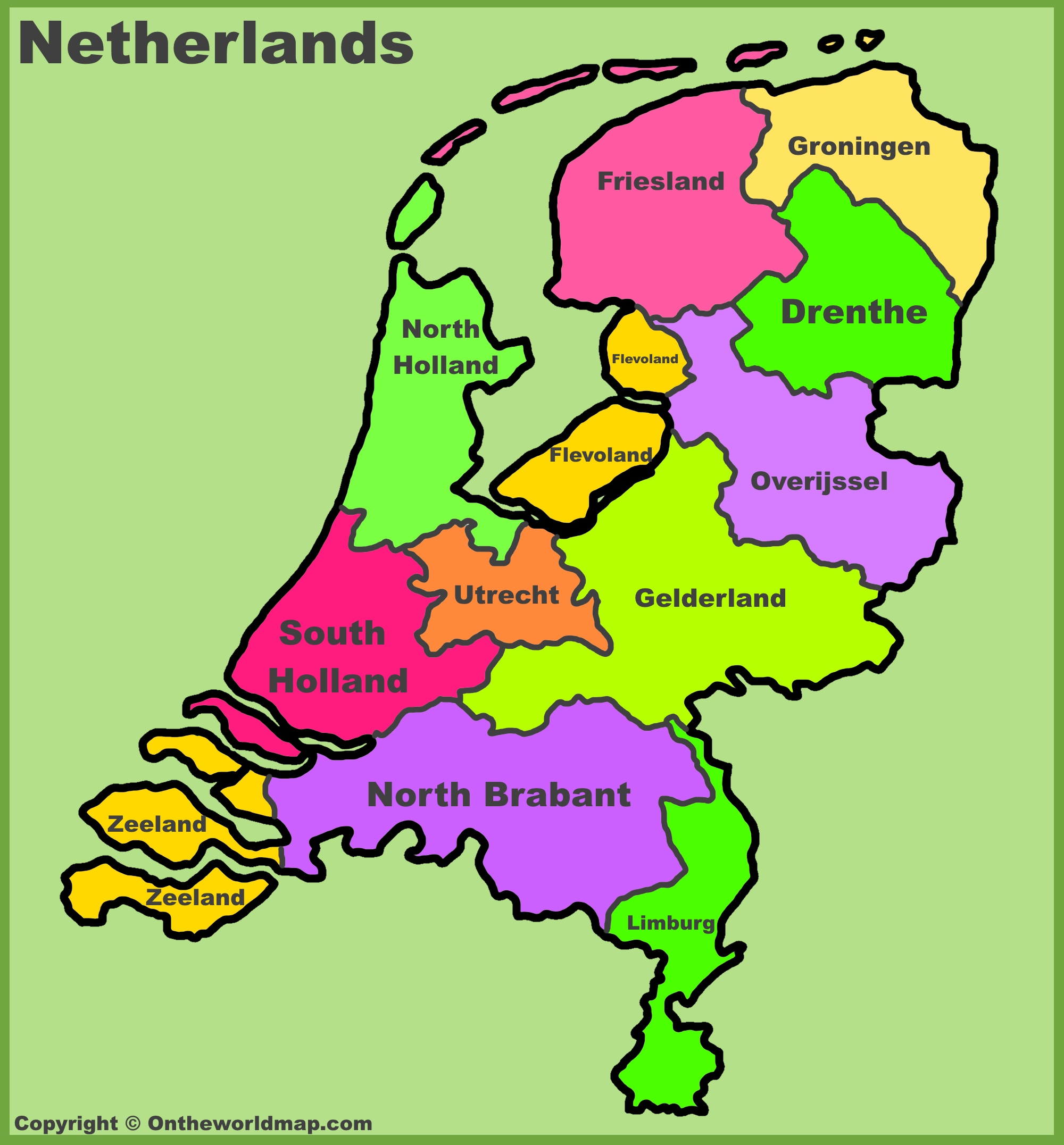 Netherlands provinces map List of Netherlands provinces