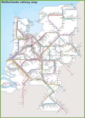 Netherlands railway map