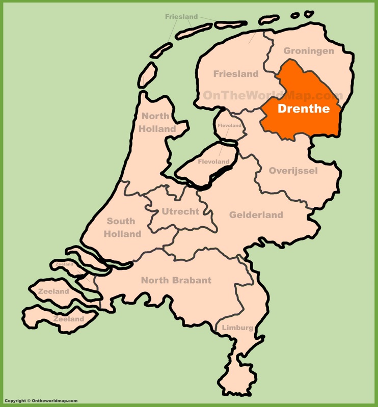 Drenthe location on the Netherlands map