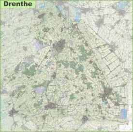 Large detailed topographic map of Drenthe