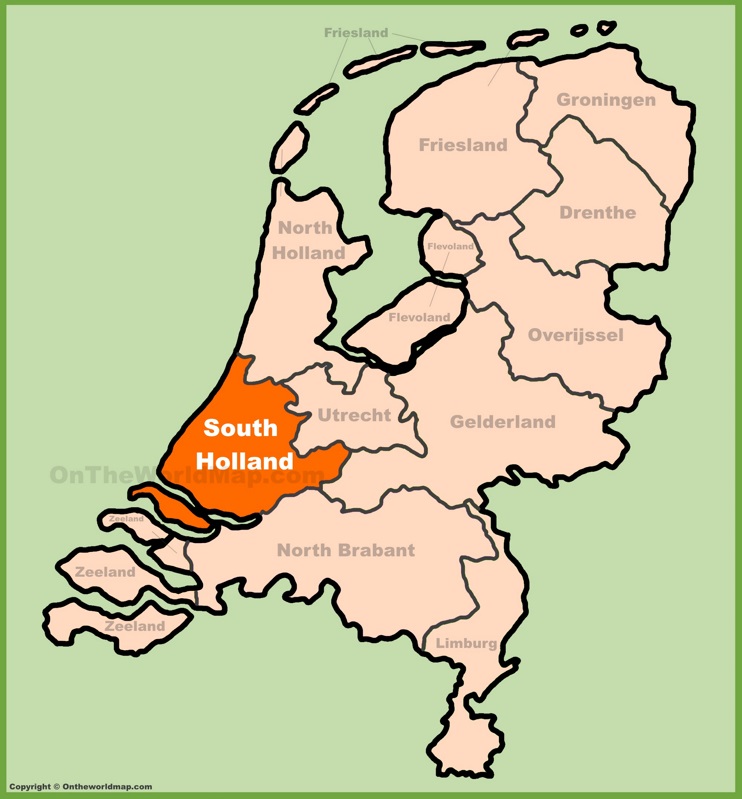 South Holland location on the Netherlands map