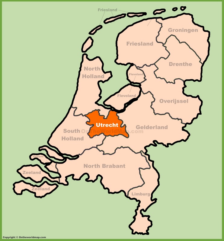 Utrecht province location on the Netherlands map
