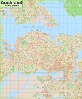 Large detailed map of Auckland