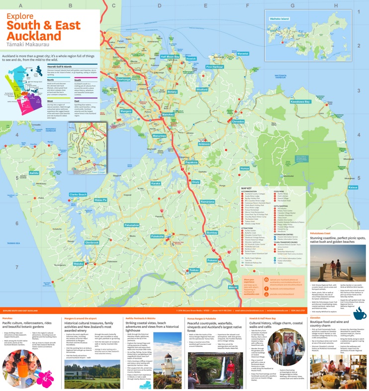 South and East Auckland tourist map