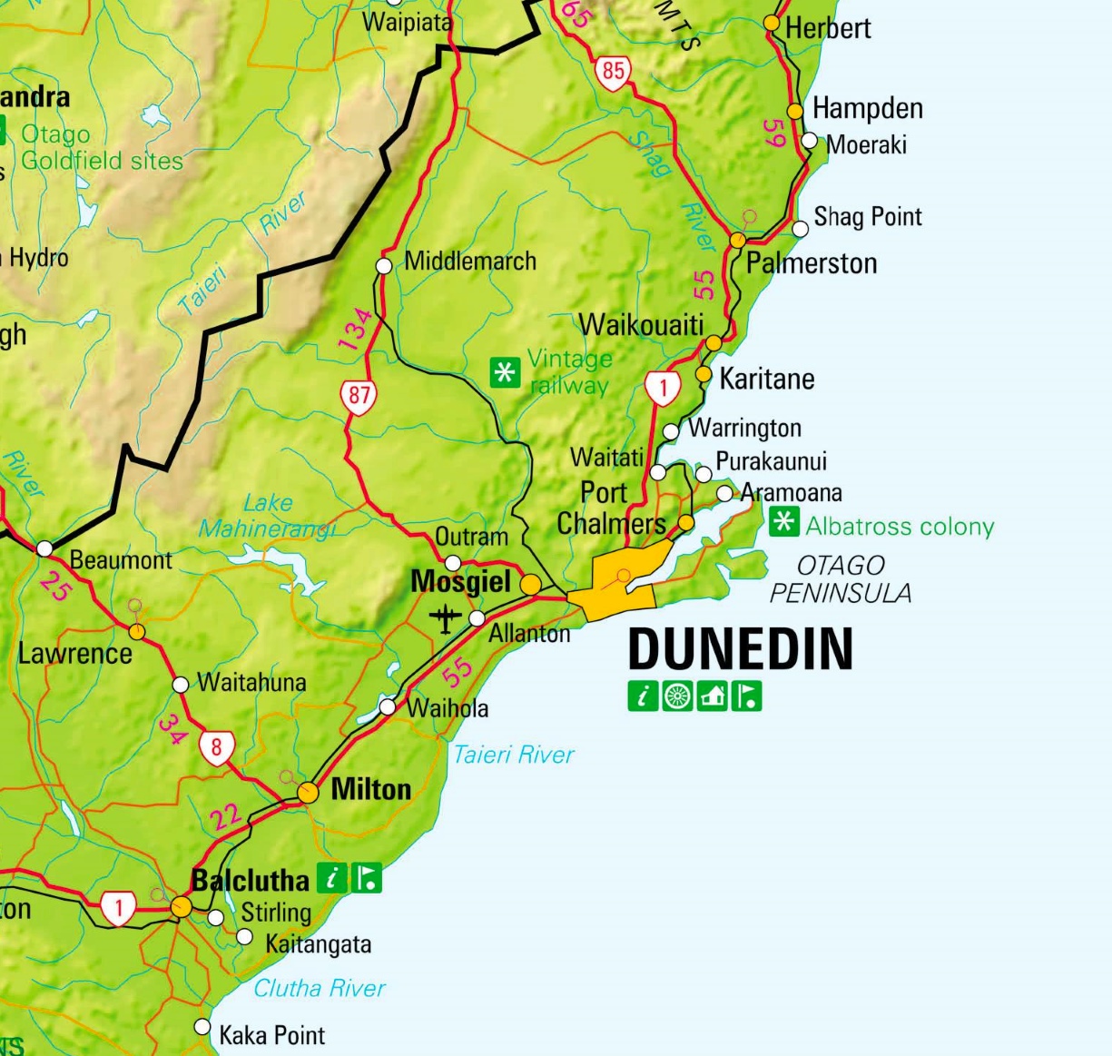 Dunedin Area Map