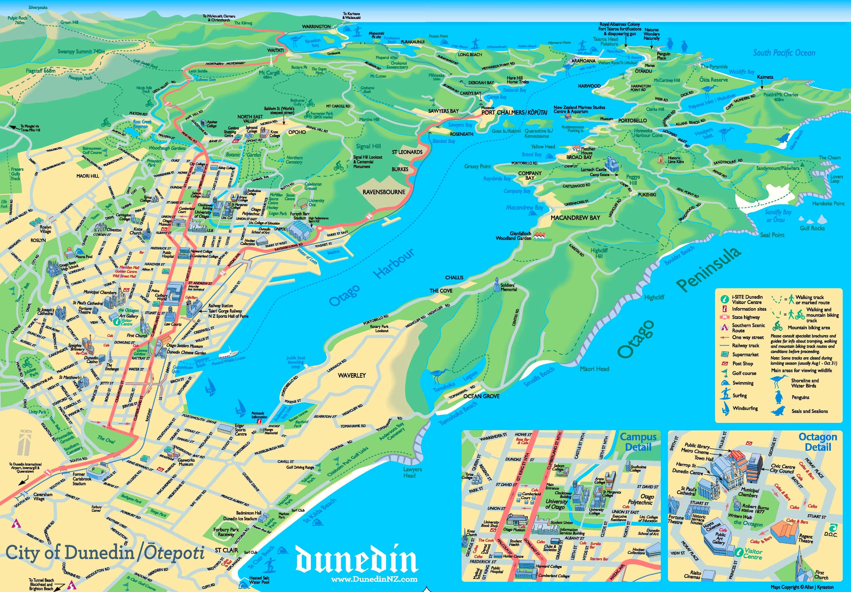 Dunedin Tourist Map