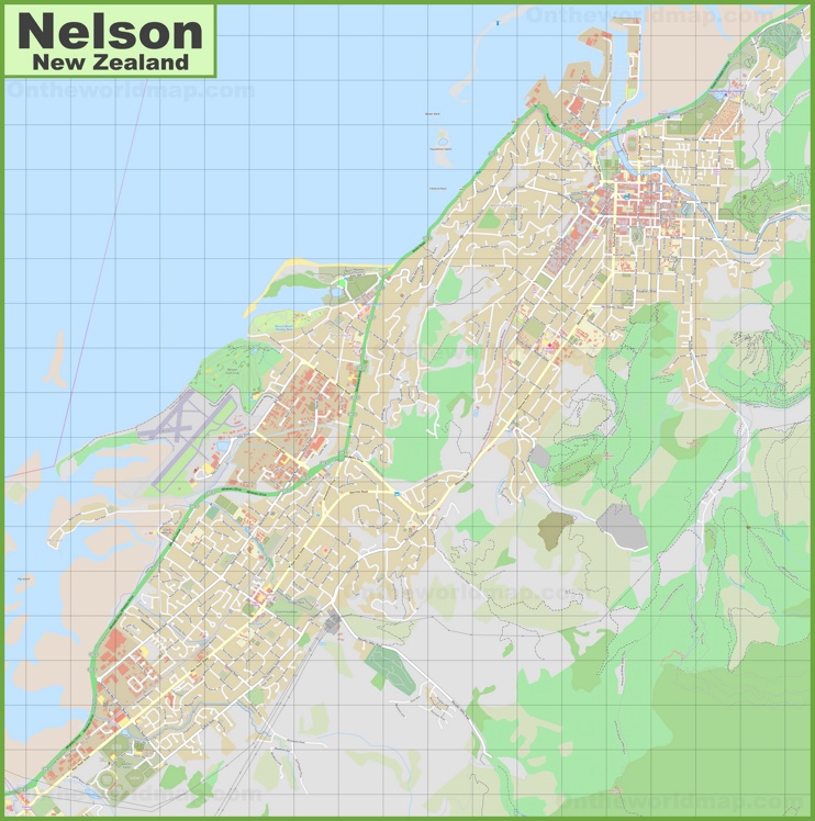 Large detailed map of Nelson