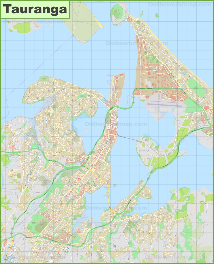 Large detailed map of Tauranga