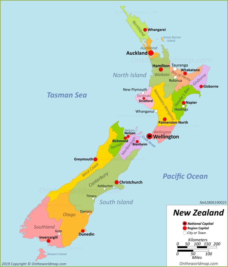 Map of New Zealand