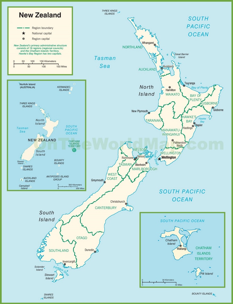 New Zealand political map