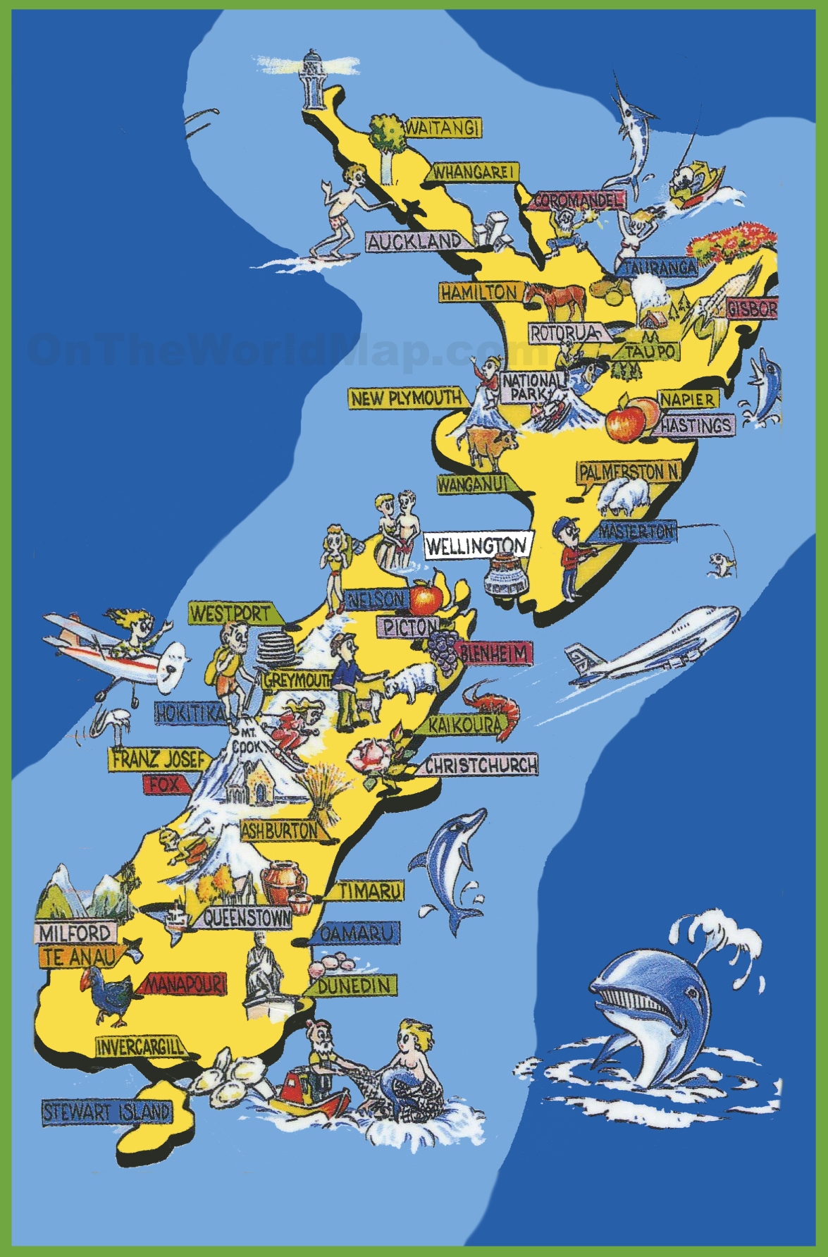 New Zealand Tourist Destinations Map