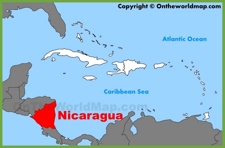 Nicaragua location on the Caribbean map