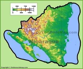 Nicaragua physical map