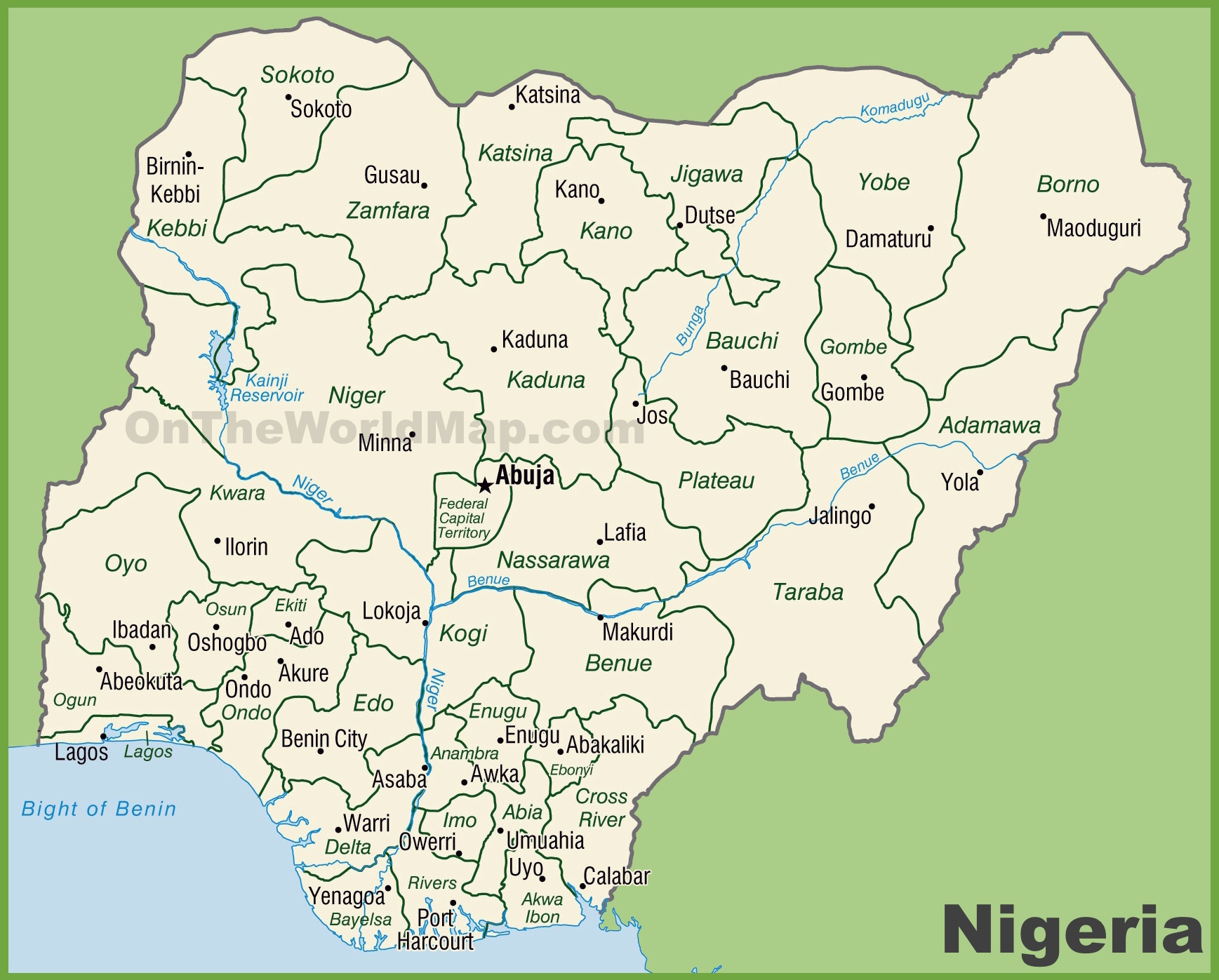 Administrative Divisions Map Of Nigeria