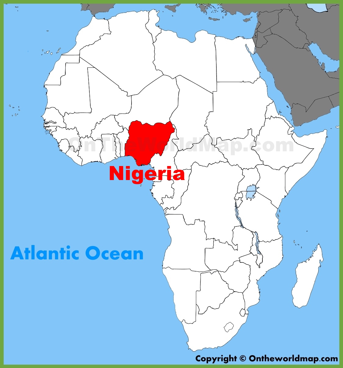 where is nigeria located on the world map Nigeria Location On The Africa Map where is nigeria located on the world map