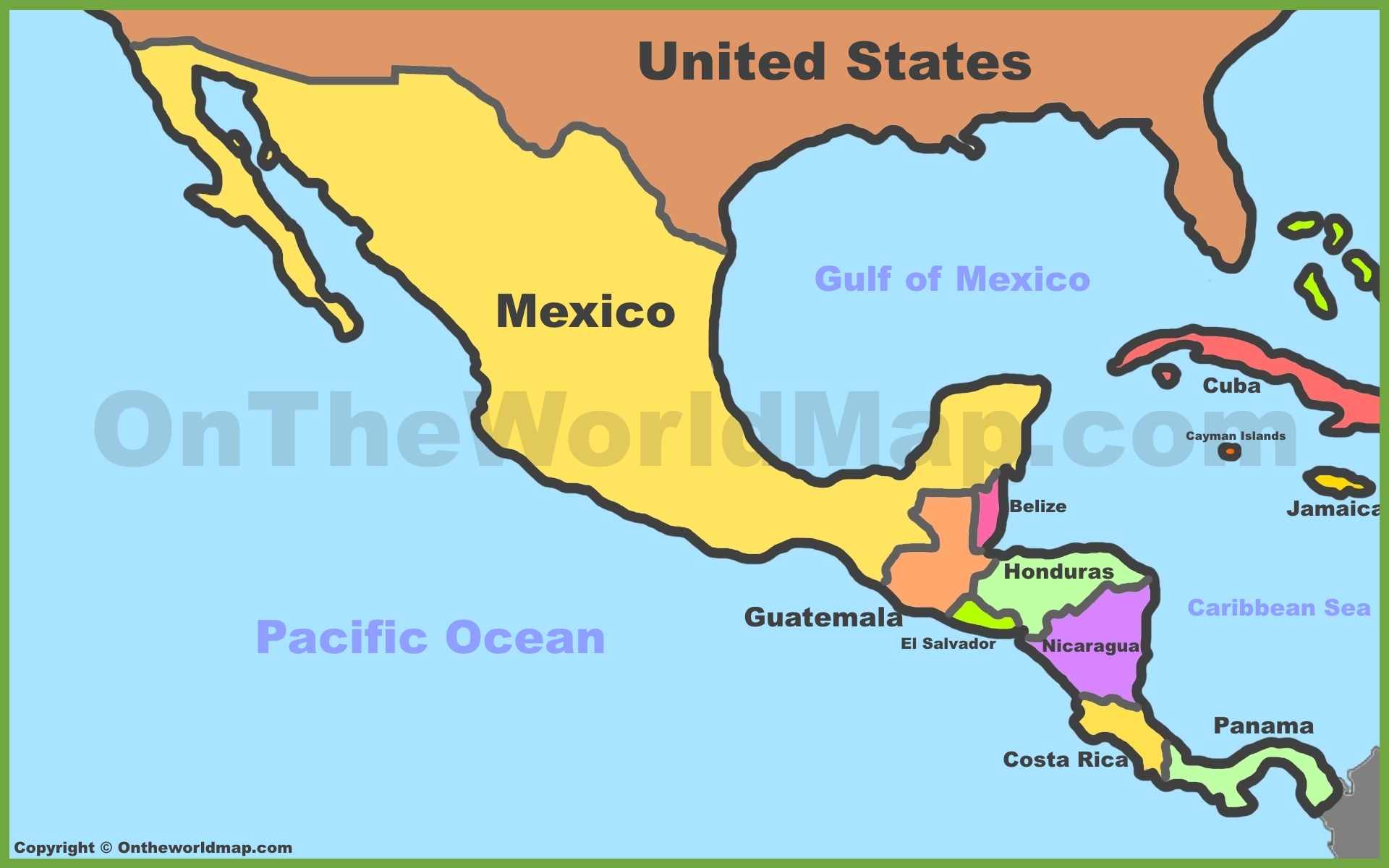 mexico-and-central-america-political-map