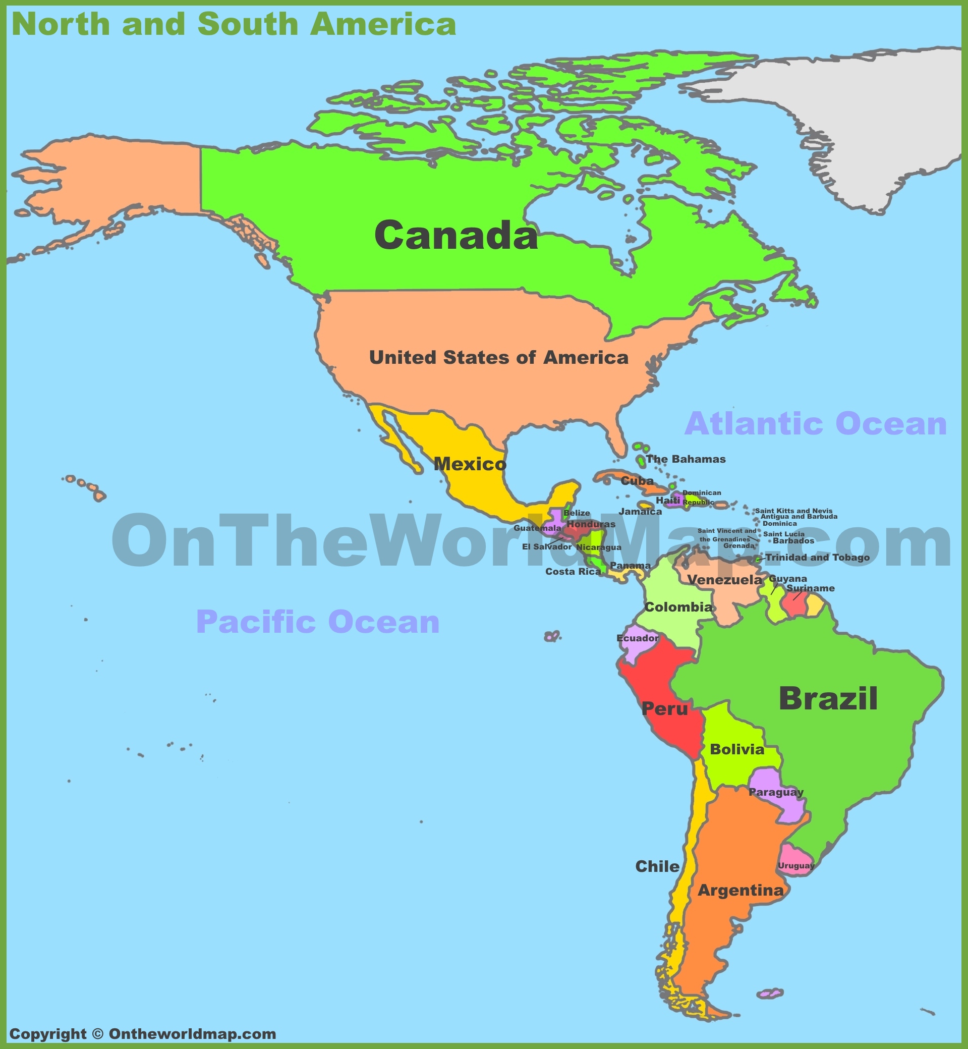 north and south america map with cities Map Of North And South America north and south america map with cities