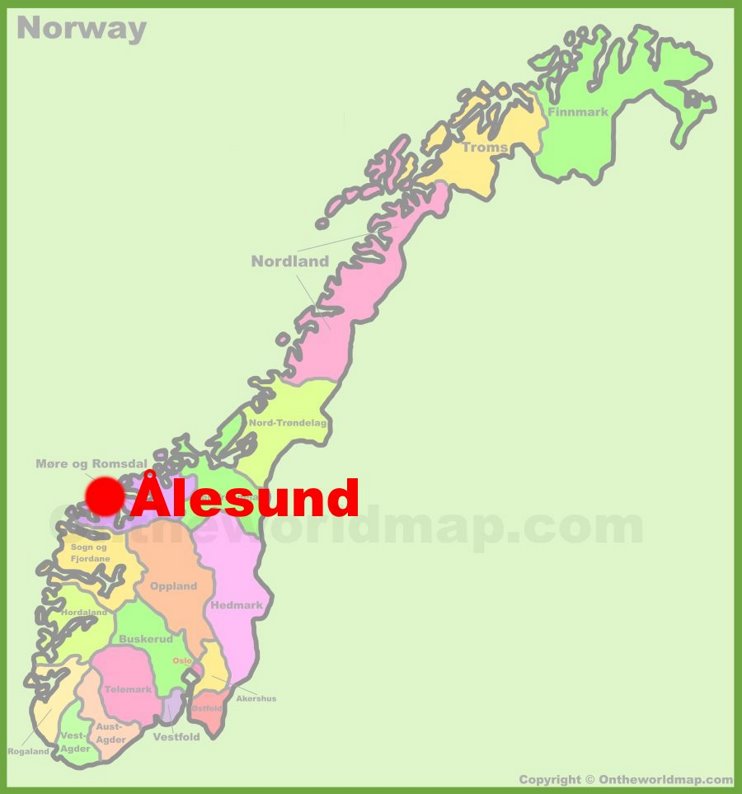 Ålesund location on the Norway Map