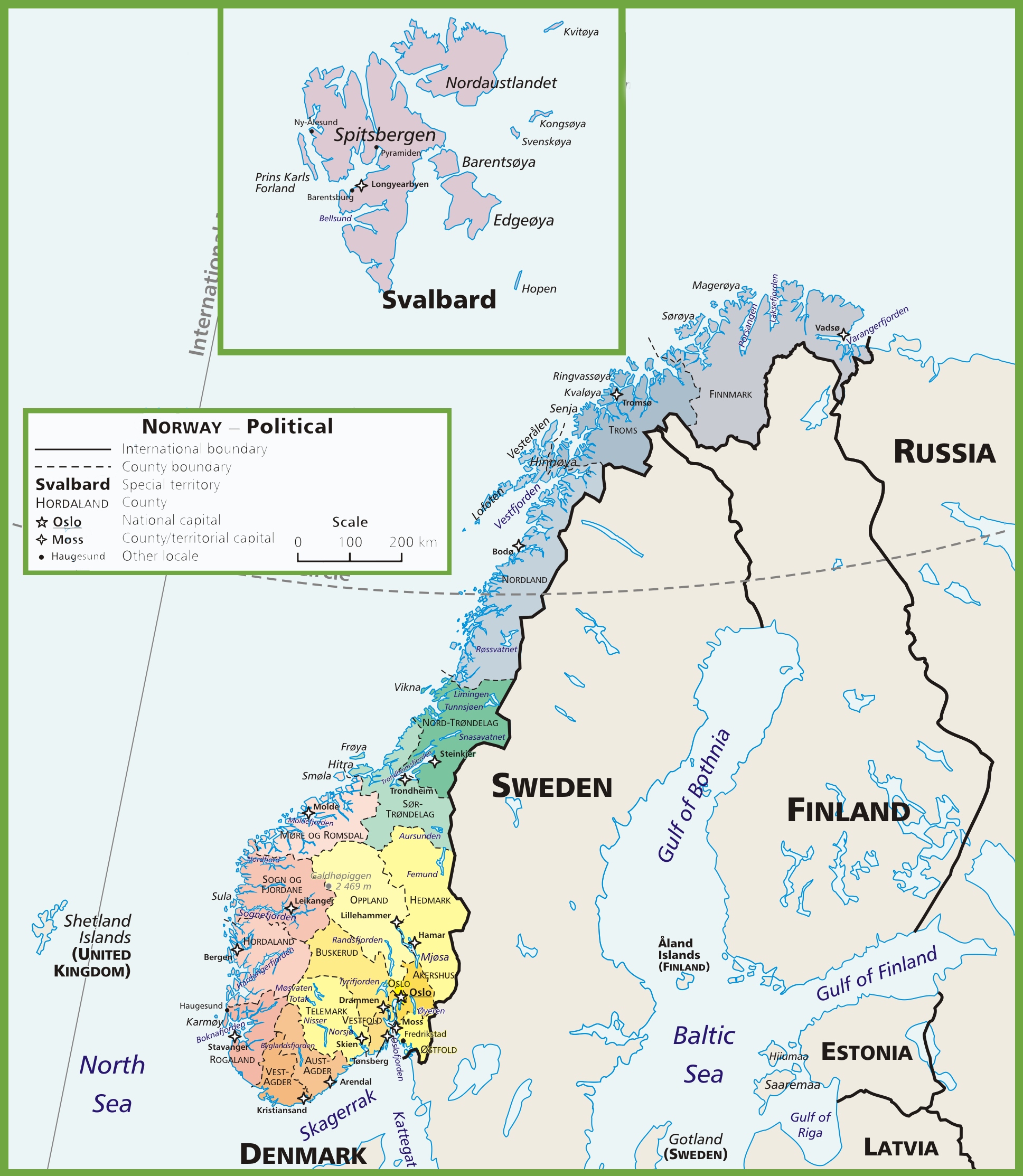 Norway political map