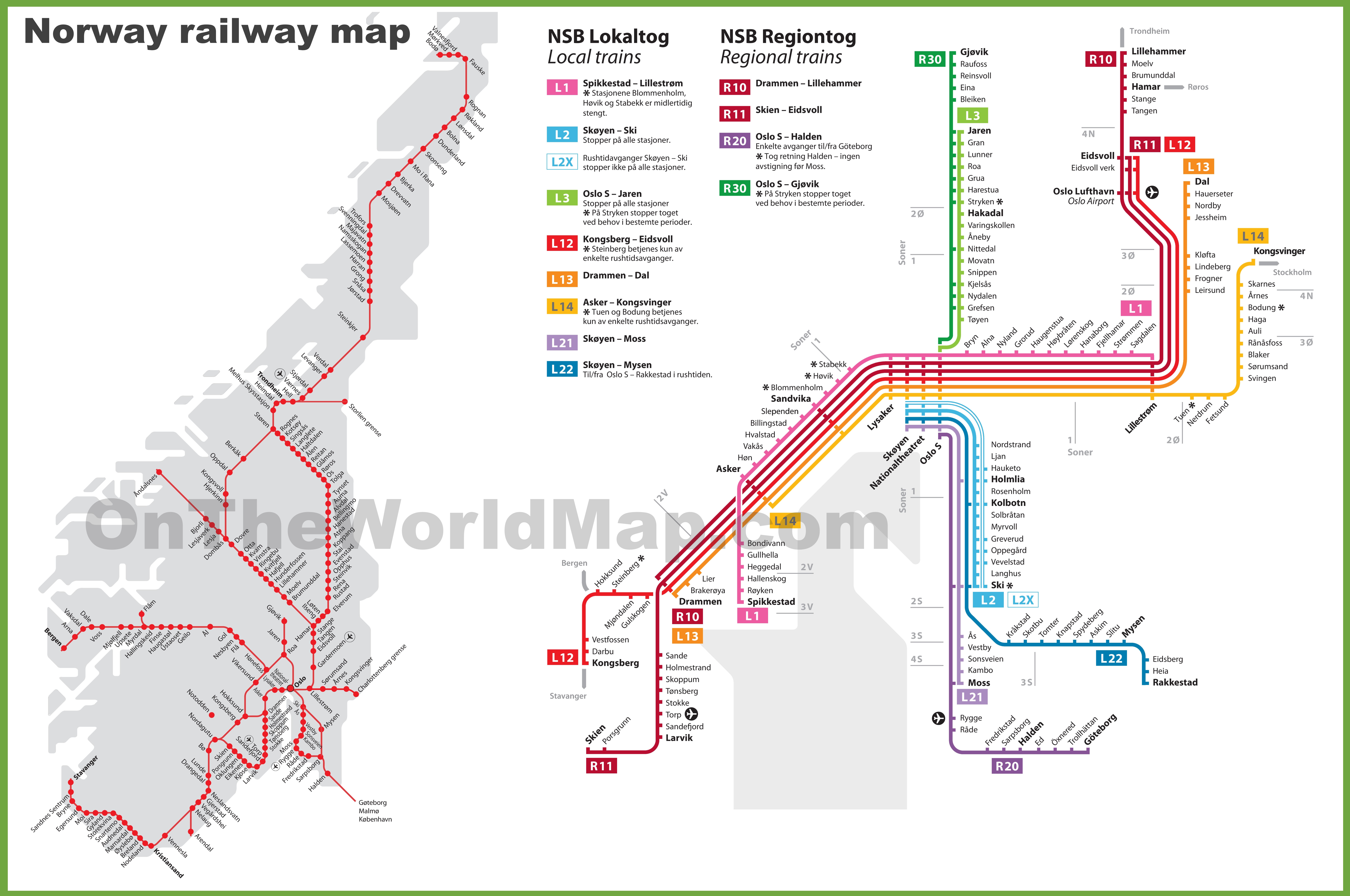 Norway Railway Map