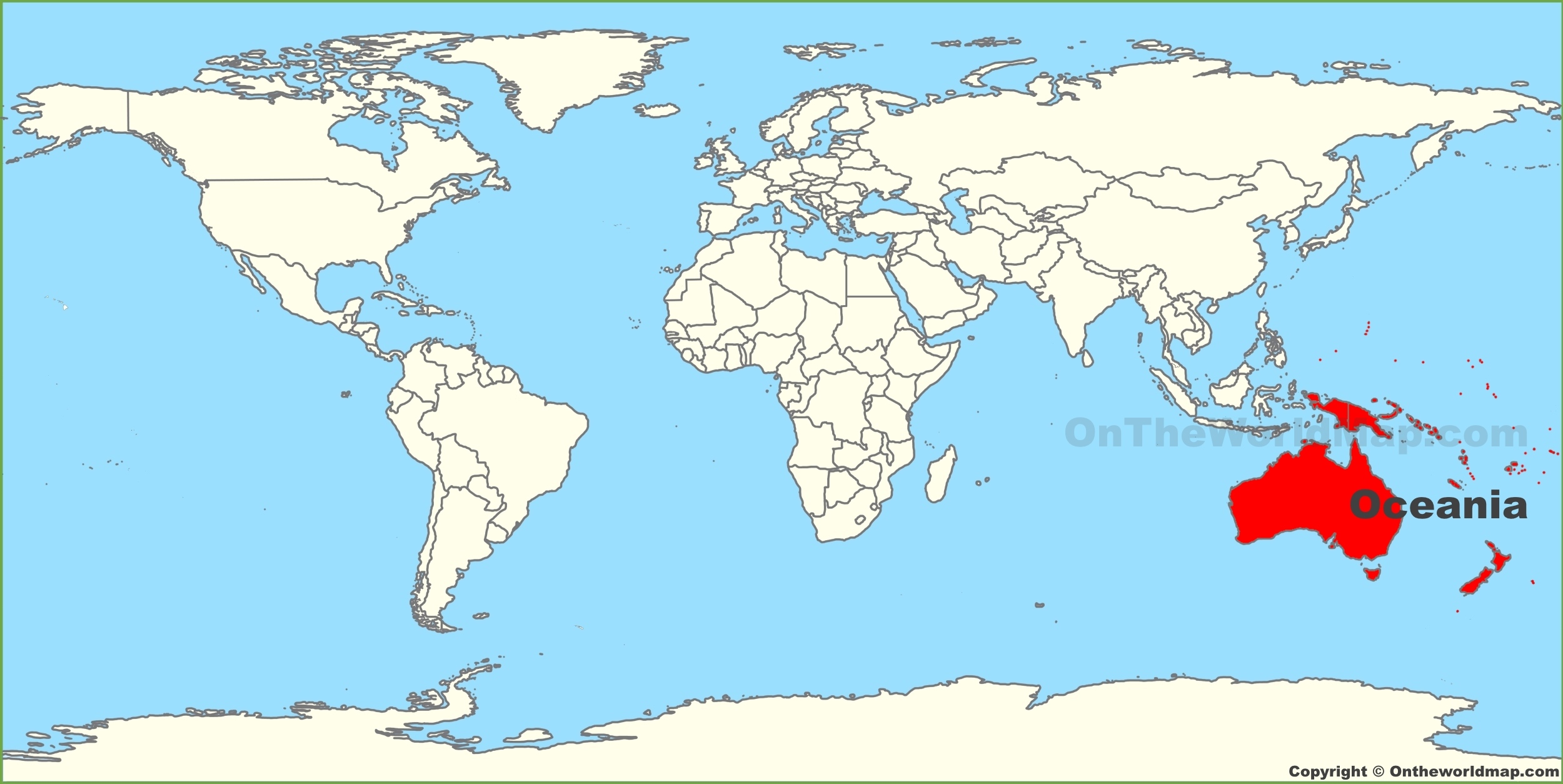 where is oceania located on the world map Oceania Location Map where is oceania located on the world map