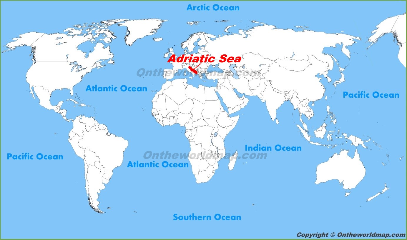 adriatic sea on world map Adriatic Sea Location On The World Map adriatic sea on world map