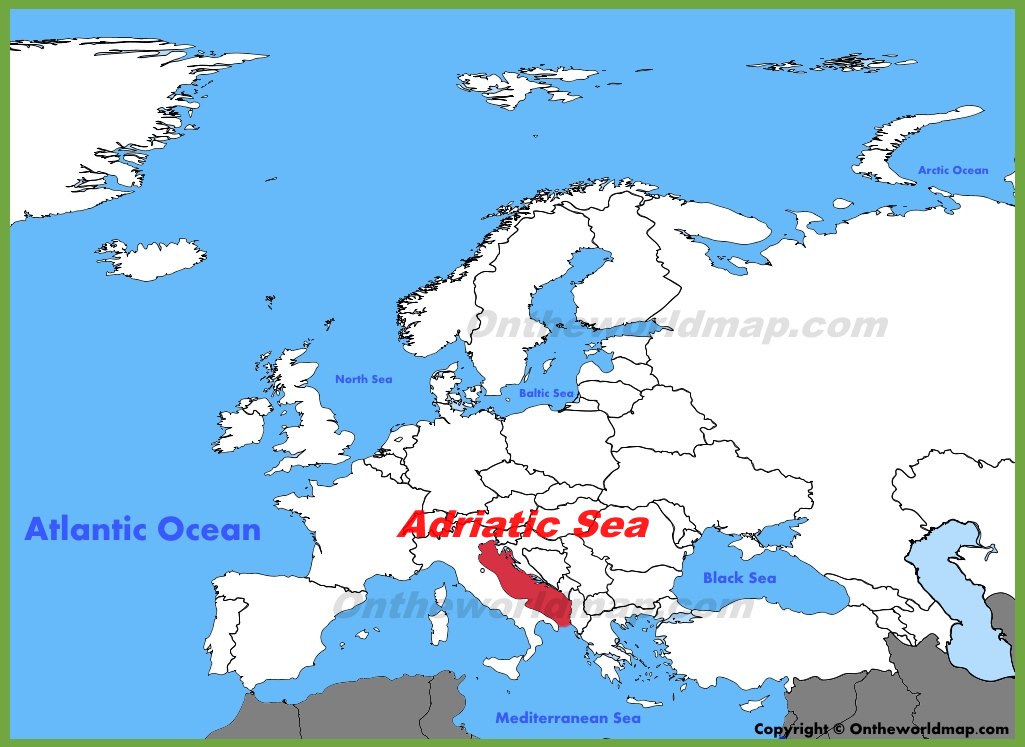 Adriatic Sea Location On The Europe Map