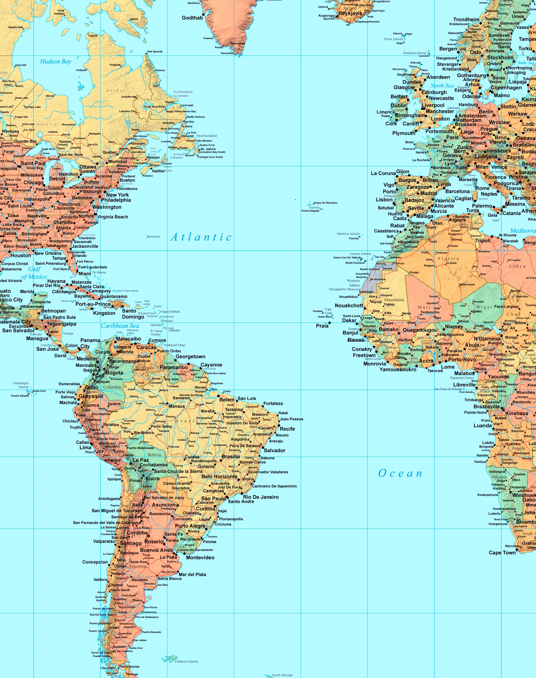 Map Of South Atlantic Ocean Islands 