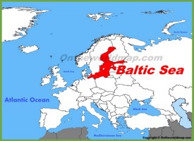 Baltic Sea location on the Europe map