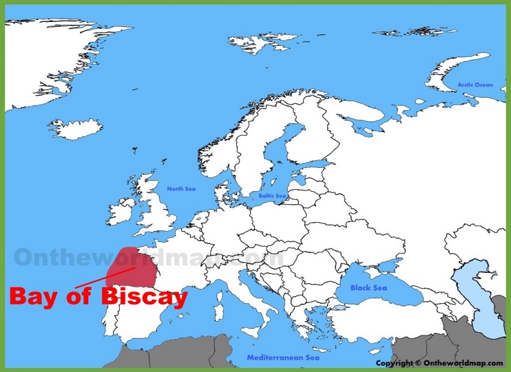 Bay of Biscay location on the Europe map