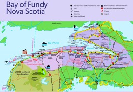 Bay of Fundy tourist map
