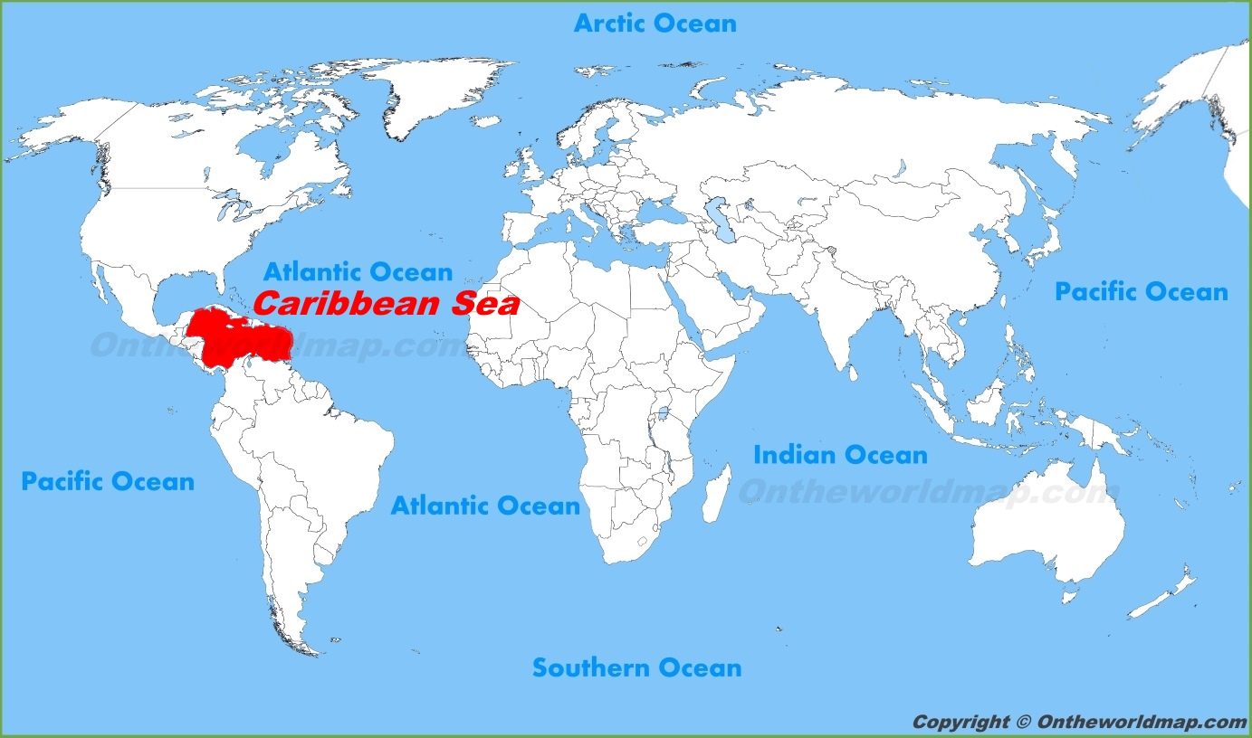 Caribbean Sea Location On The World Map