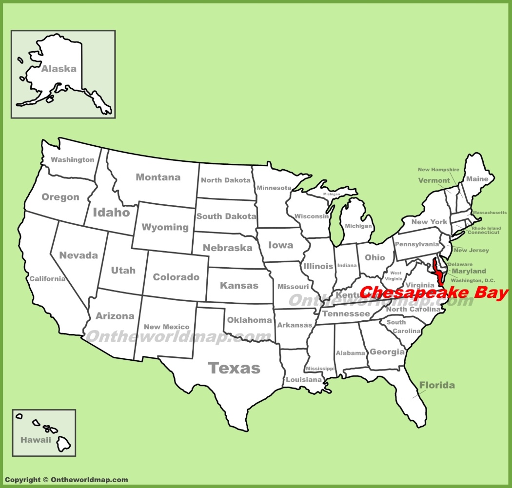Chesapeake Bay Location On The U S Map