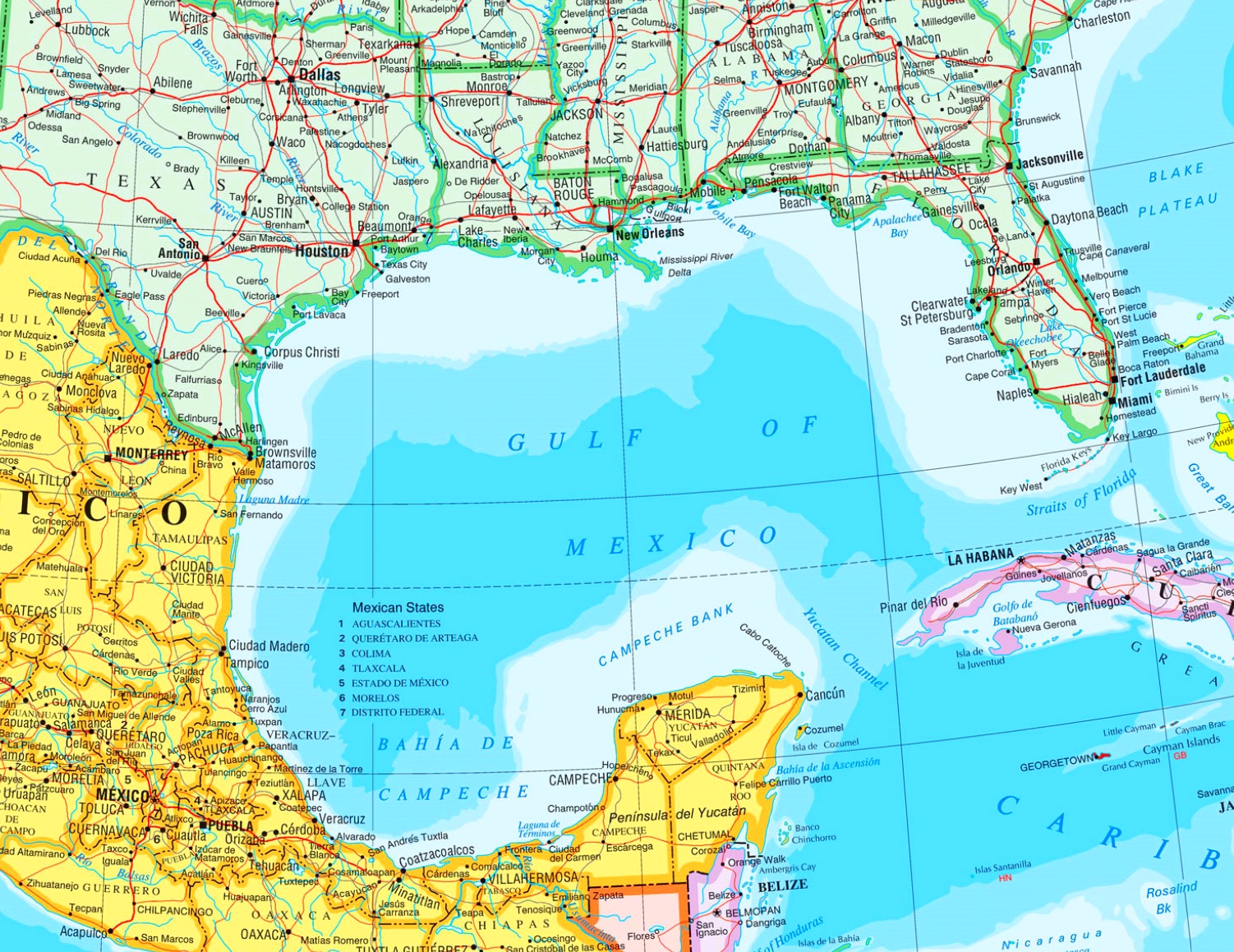 gulf of mexico world map Large Detailed Map Of Gulf Of Mexico With Cities gulf of mexico world map